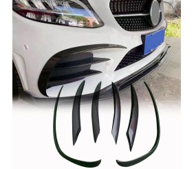 Накладки на передній бампер (для SD AMG-Line 2015-2019, Карбон) для Mercedes C-сlass W205 рр