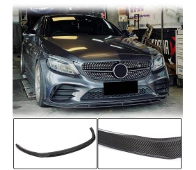 Накладка на передній бампер Lip (2019-2021, Карбон) для Mercedes C-сlass W205 рр