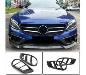 Накладки на протитуманки (для C43 AMG 2015-2019, Карбон) для Mercedes C-сlass W205 рр