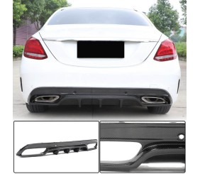 Дифузор заднього бампера (для SD C43/C63 AMG 2015-2019, Карбон) для Mercedes C-сlass W205 рр