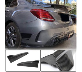 Накладки на задній бампер Flap (для SD C43/C63 AMG 2015-2019, Карбон) для Mercedes C-сlass W205 рр