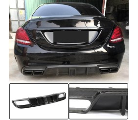 Дифузор заднього бампера V3 (для SD C43/C63 AMG 2015-2019, Карбон) для Mercedes C-сlass W205 рр