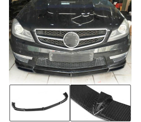 Накладка на передній бампер Lip V1 (для AMG 2012-2014, Карбон) для Mercedes C-class W204 рр