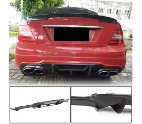Дифузор заднього бампера V4 (для AMG SD/Coupe 2012-2014, Карбон) для Mercedes C-class W204 рр