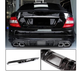Дифузор заднього бампера V4 (для AMG SD 2008-2011, Карбон) для Mercedes C-class W204 рр