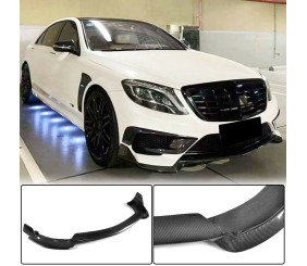 Накладка на передній бампер Lip (для S63 AMG 2014-2017, Карбон) для Mercedes S-сlass W222 рр