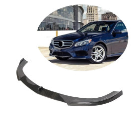 Накладка на передній бампер Lip V2 (для AMG-Line 2013-2016, Карбон) для Mercedes E-сlass W212 рр