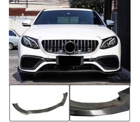 Накладка на передній бампер Lip V1 (для E63 AMG 2016-2019, Карбон) для Mercedes E-сlass W213 рр