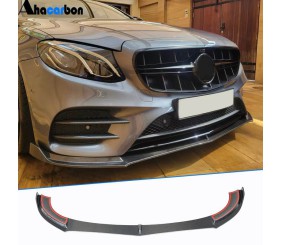 Накладка на передній бампер Lip V1 (для AMG-Line / E43 AMG 2016-2019, Карбон) для Mercedes E-сlass W213 рр