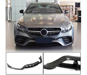 Накладка на передній бампер Lip V2 (для E63 AMG 2016-2019, Карбон) для Mercedes E-сlass W213 рр
