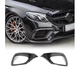Накладки на передній бампер (для E63 AMG 2016-2019, Карбон) для Mercedes E-сlass W213 рр
