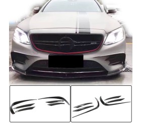 Накладки на передній бампер V1 (для E43 AMG 2016-2019, Карбон) для Mercedes E-сlass W213 рр