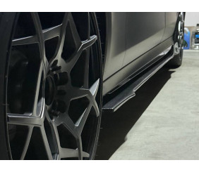 Бокові пороги (2016-2019, Карбон) для Mercedes E-сlass W213 рр