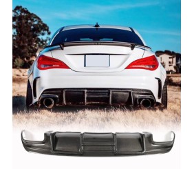 Дифузор заднього бамера V1 (для AMG-Line / CLA45 AMG, Карбон) для Mercedes CLA C117 2013-2019 рр