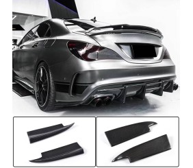 Накладки на задній бампер V3 (для AMG-Line / CLA45 AMG SD, Карбон) для Mercedes CLA C117 2013-2019 рр