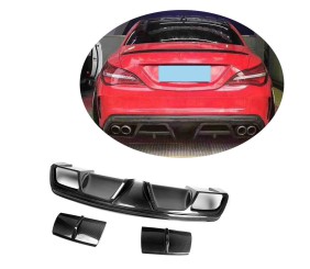 Дифузор заднього бампера V1 (для AMG-Line / CLA45 AMG 2013-2016, Карбон) для Mercedes CLA C117 рр