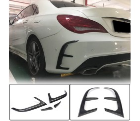 Накладки на задній бампер (для AMG-Line / CLA45 AMG SD 2013-2016, Карбон) для Mercedes CLA C117 рр