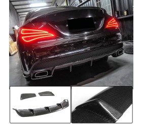 Дифузор заднього бампера V2 (для AMG-Line / CLA45 AMG 2013-2016, Карбон) для Mercedes CLA C117 рр