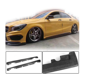 Бокові пороги V3 (для HB, Карбон) для Mercedes CLA C117 2013-2019 рр