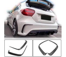 Накладки на задній бампер (для AMG-Line HB, Карбон) для Mercedes A-сlass W176 2012-2018 рр