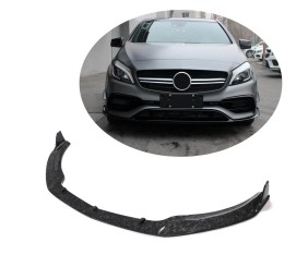 Накладка на передній бампер Lip (для A45 AMG HB 2016-2018, Карбон) для Mercedes A-сlass W176 рр