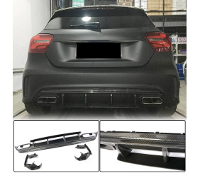 Дифузер заднього бампера V1 (для AMG-Line / A45 AMG HB) для Mercedes A-сlass W176 2012-2018 рр
