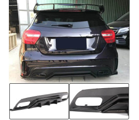 Дифузер заднього бампера V2 (для AMG-Line / A45 AMG HB) для Mercedes A-сlass W176 2012-2018 рр