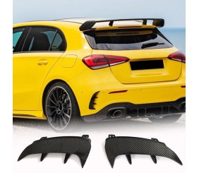 Накладки на задній бампер (для A45 AMG 2021-2023, Карбон) для Mercedes A-сlass W177 2018- рр