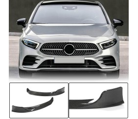 Накладки на передній бампер Flap (для AMG-Line 2018-2021, Карбон) для Mercedes A-сlass W177 2018- рр