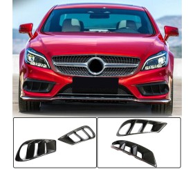 Накладки на передній бампер (для AMG-Line SD 2015-2018, Карбон) для Mercedes CLS C218 рр