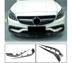 Накладки на передній бампер (для CLS63 AMG SD 2015-2018, Карбон) для Mercedes CLS C218 рр
