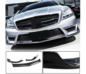 Накладка на передній бампер Lip V1 (для CLS63 AMG SD 2011-2014, Карбон) для Mercedes CLS C218 рр