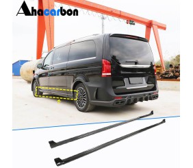 Бокові пороги (Довга база, Карбон) для Mercedes Vito/V-class W447 2014- рр