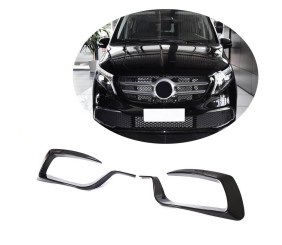 Накладки на протитуманки V2 (2020-2026, Сухий карбон) для Mercedes Vito/V-class W447 2014- рр