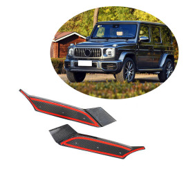 Накладки на передній бампер Flap (для G63 AMG 2019-2021, Карбон) для Mercedes G сlass W463 рр