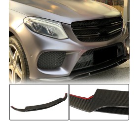 Накладки на передній бампер Lip (для GLE43 AMG, Карбон) для Mercedes GLE coupe C292 2015-2019 рр