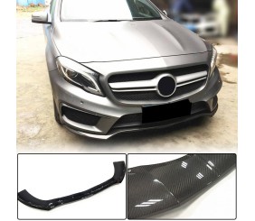 Накладка на передній бампер Lip (для GLA45 AMG 2013-2016, Карбон) для Mercedes GLA X156 рр
