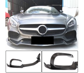 Накладка на передній бампер Lip (для 2015-2017, Карбон) для Mercedes AMG GT C190/R190 рр