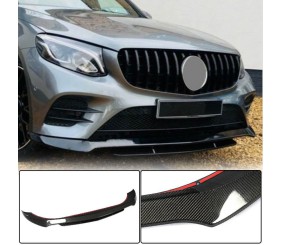 Накладка на передній бампер Lip (для AMG-Line/GLC43 AMG, Карбон) для Mercedes GLC X253 2015-2022 рр