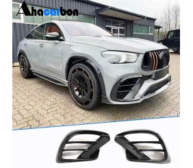 Накладки на передній бампер (GLE63 AMG, Карбон) для Mercedes GLE coupe C292 2015-2019 рр