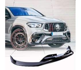 Накладка на передній бампер Lip (для GLE53/AMG-Line 2020-2023, Карбон) для Mercedes GLE W167 2018- рр