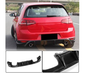 Дифузор заднього бампера V2 (для Base/GTI HB 2012-2017, Карбон) для Volkswagen Golf 7/E-Golf рр
