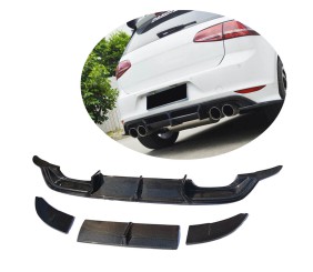 Дифузор заднього бампера (для R-Line HB 2012-2017, Карбон) для Volkswagen Golf 7/E-Golf рр