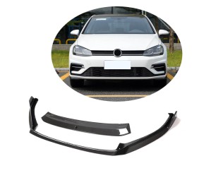 Накладка на передній бампер Lip V2 (для R/R-Line 2017-2020, Карбон) для Volkswagen Golf 7/E-Golf рр