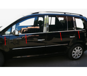 Зовнішня окантовка вікон (8 шт, нерж) Carmos - Турецька сталь для Volkswagen Touran 2003-2010 рр