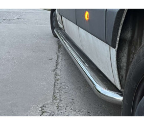 Бокові пороги Premium (2 шт., Нерж.) 60мм, Довга база для Nissan NV400 2010-2024 рр