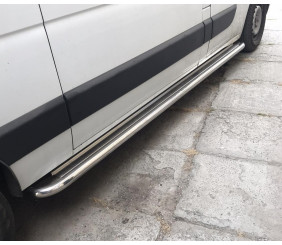 Бокові пороги Premium (2 шт., Нерж.) 60 мм, довга база для Renault Master 2011-2023 рр
