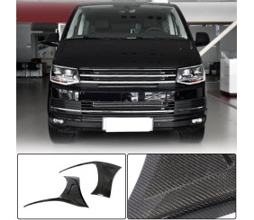 Накладки на передній бампер (для 2015-2019, Карбон) для Volkswagen T6 рр