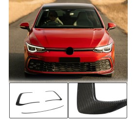 Накладки на передній бампер (для GTI HB, Сухий карбон) для Volkswagen Golf 8 2019- рр