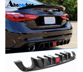 Дифузор заднього бампера V1 (для Q50 Base/Sport 2018-2023, Карбон) для Infiniti Q50/Q60 рр